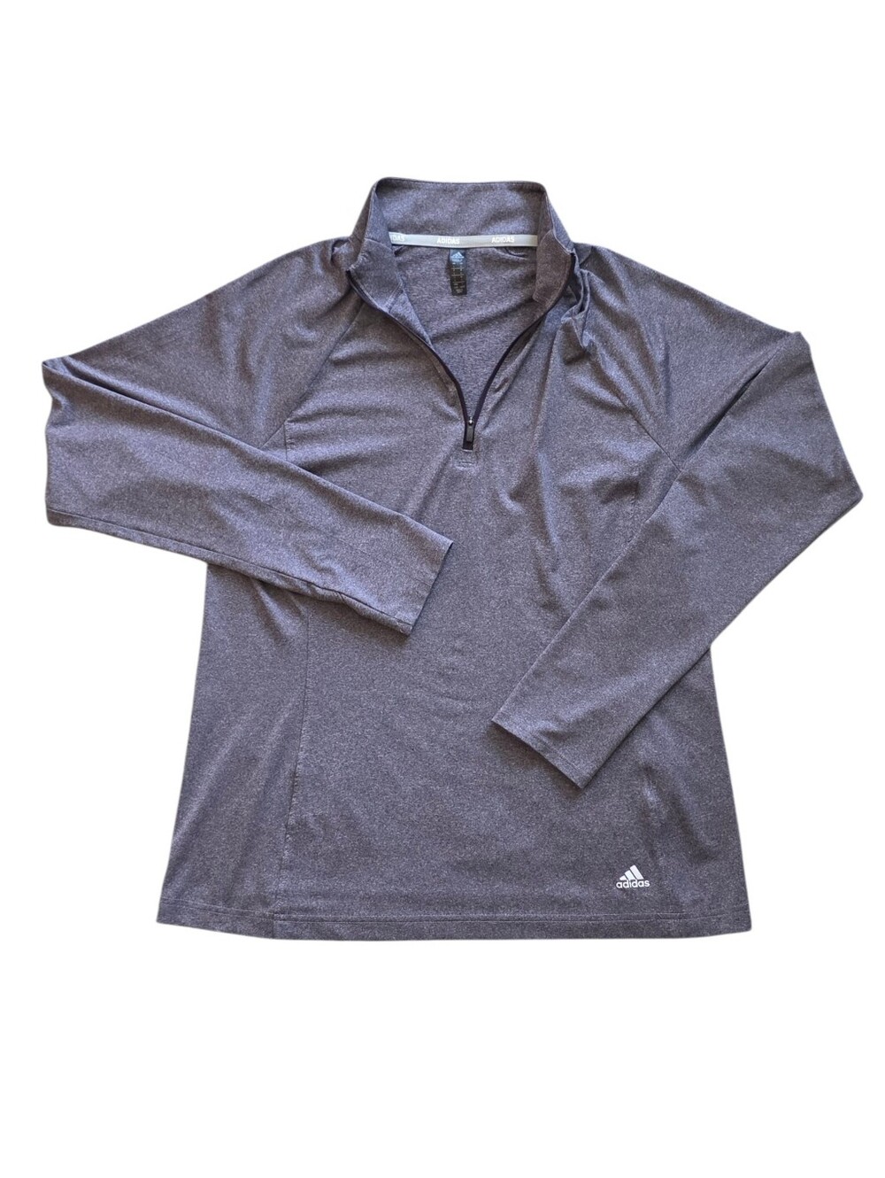Adidas Golf Purple Gray Heathered 1/4 Zip Performance Pullover Yoga Running